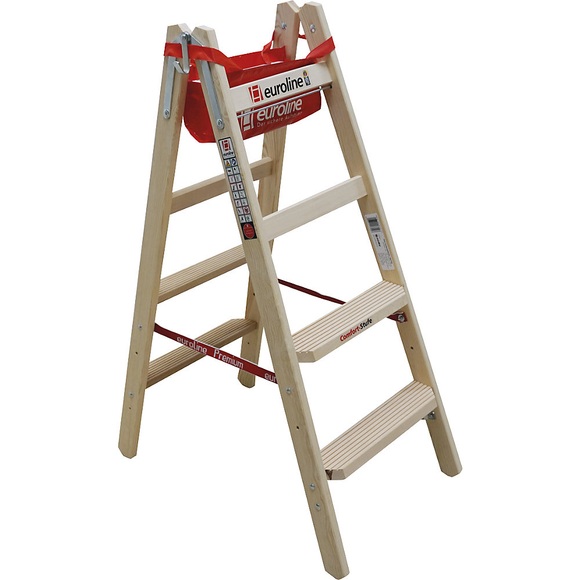 Holz-Stehleiter mit Komfort-Stufen