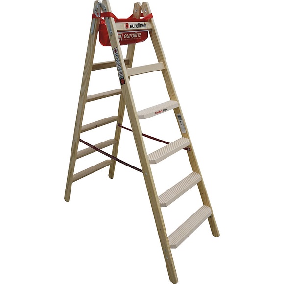 Holz-Stehleiter mit Komfort-Stufen