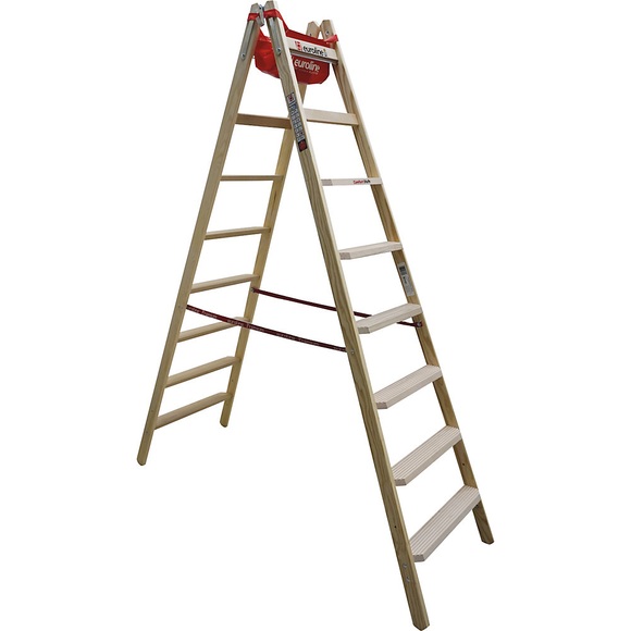 Holz-Stehleiter mit Komfort-Stufen