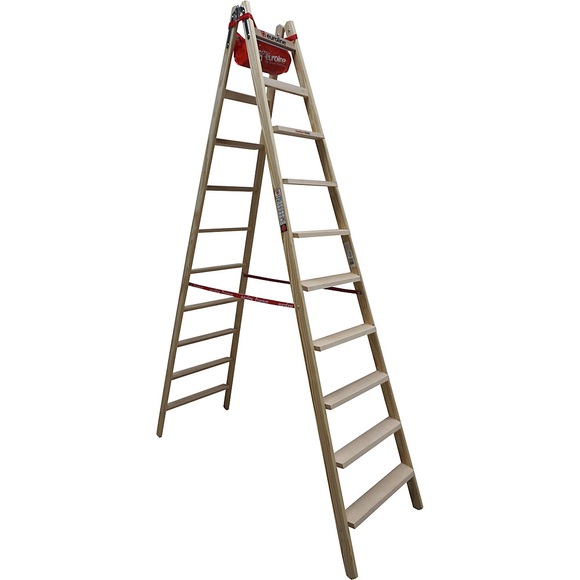 Holz-Stehleiter mit Komfort-Stufen
