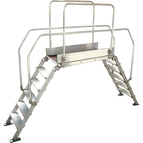 Facal DIVA 60° Leiternüberstieg, 2 + 2 Stufen, Plattform 1200 x 530 mm, Geländer 1 m