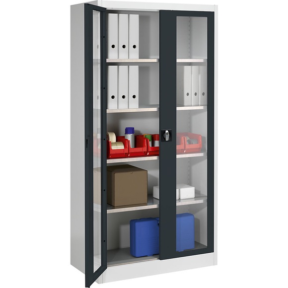 Sichtfenster-Flügeltürschrank