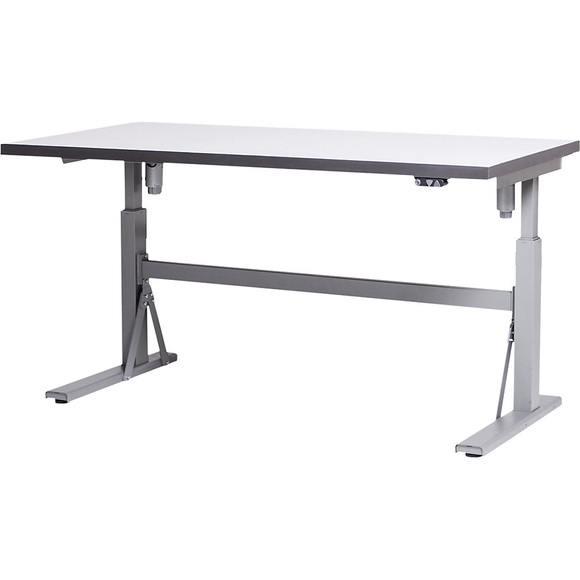 EUROKRAFTpro Arbeitstisch, elektrisch höhenverstellbar HPL-Platte weiß, Tragkraft 350 kg BxT 2000 x 800 mm