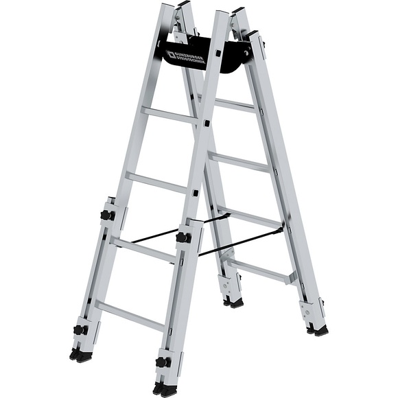 MUNK Alu-Stehleiter treppengängig 2 x 5 Sprossen