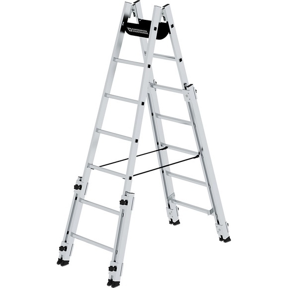 MUNK Alu-Stehleiter treppengängig 2 x 7 Sprossen