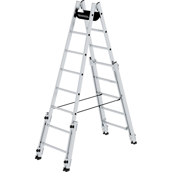 MUNK Alu-Stehleiter treppengängig 2 x 8 Sprossen