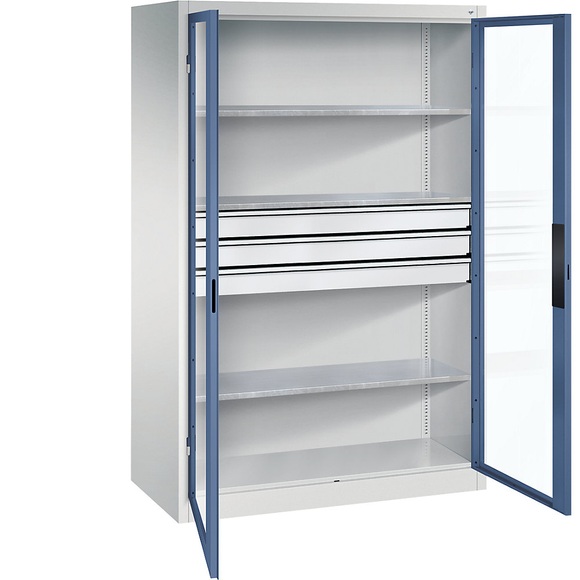 Sichtfenster-Flügeltürschrank