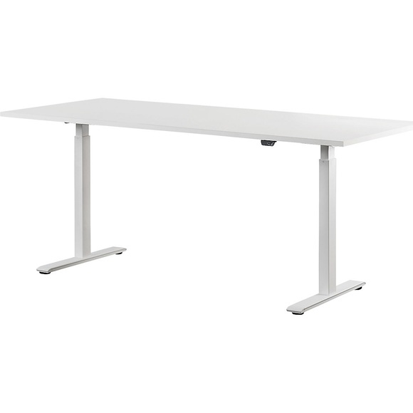 Topstar Schreibtisch, elektrisch höhenverstellbar BxT 1800 x 800 mm Platte weiß, Gestell weiß