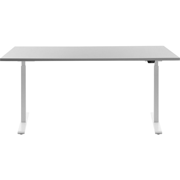 Topstar Schreibtisch, elektrisch höhenverstellbar BxT 1600 x 800 mm Platte lichtgrau, Gestell weiß