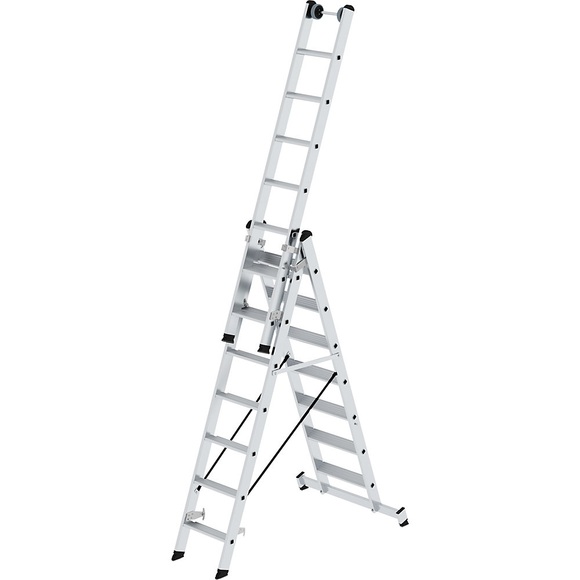 MUNK Stufen-Mehrzweckleiter 3-teilig, mit Traverse 3 x 7 Stufen