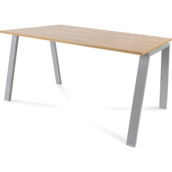 Schreibtisch BLANCA HxBxT 740 x 1400 x 800 mm Eiche-Dekor, Gestell grau