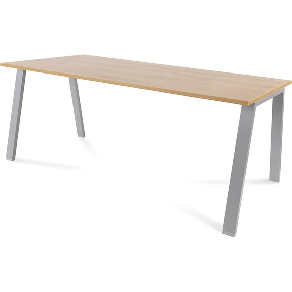 Schreibtisch BLANCA HxBxT 740 x 1800 x 800 mm Eiche-Dekor, Gestell grau