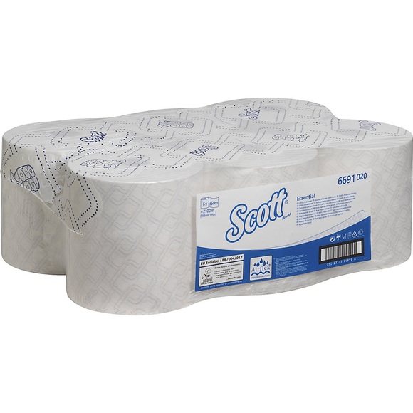 Kimberly-Clark Scott® ESSENTIAL? Papierhandtücher Airflex?, VE 6 Rollen à 350 m 1-lagig