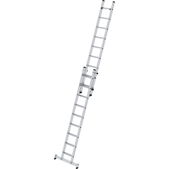 MUNK Stufen-Schiebeleiter, 2-teilig mit nivello®-Traverse 18 Stufen