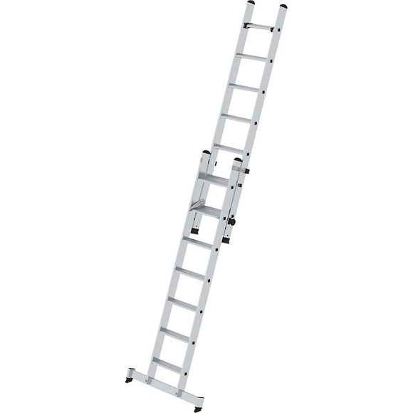 MUNK Stufen-Schiebeleiter, 2-teilig mit nivello®-Traverse 14 Stufen