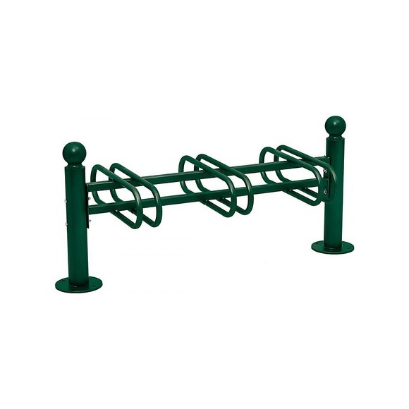 PROCITY Fahrradständer KUGEL, 6 Stellplätze, doppelseitig, moosgrün