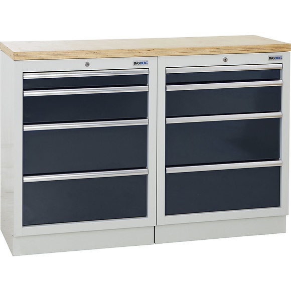 Werkbank, 8 Schubladen, anthrazitgrau