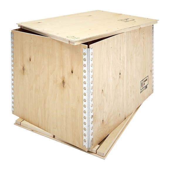 Faltkiste aus Sperrholz ECONOMY, Außen-LxBxH 1195 x 995 x 1035 mm, mit Deckel