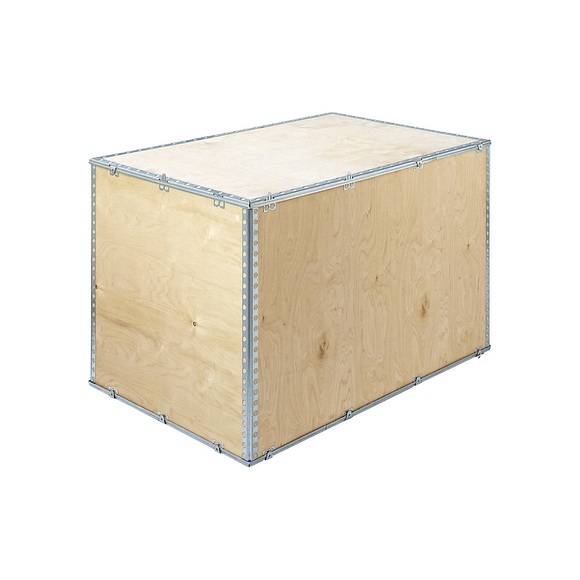 Holzfaltkiste, Außen-LxBxH 800 x 600 x 416 mm, mit Deckel