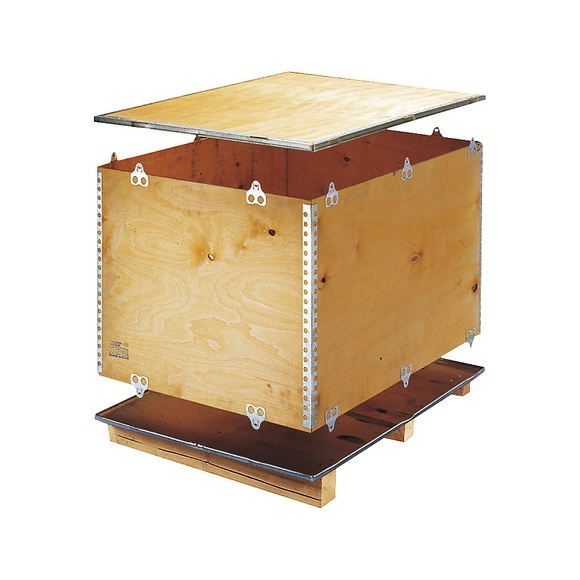 Holzfaltkiste mit Kufen, Außen-LxBxH 1200 x 800 x 1116 mm, mit Deckel