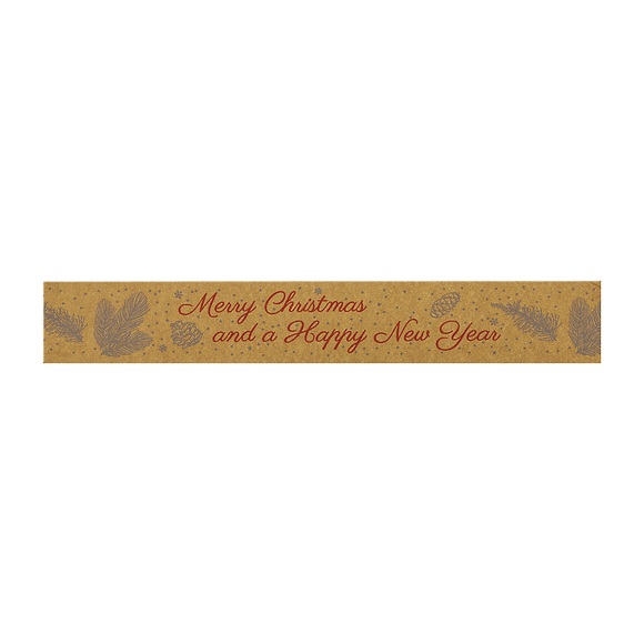 Packband terra, Merry Christmas and a Happy New Year, VE 6 Rollen, braun/rot, Bandbreite 50 mm