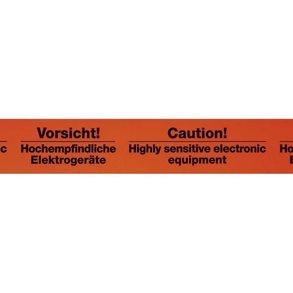 Warn-Klebeband, Aufdruck Vorsicht! Hochempfindliche Elektrogeräte, VE 3 Stk, Bandbreite 75 mm