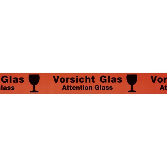 Warn-Klebeband, Aufdruck Vorsicht Glas/Attention Glass, VE 3 Stk, Bandbreite 50 mm, ab 2 VE
