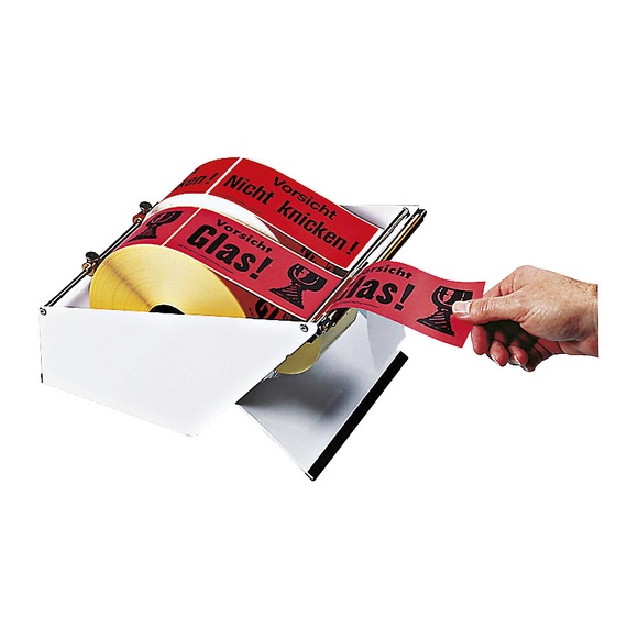 Etikettenspender, für Bandbreiten bis 180 mm, für Rollen-Ø 240 / 170 mm, weiß