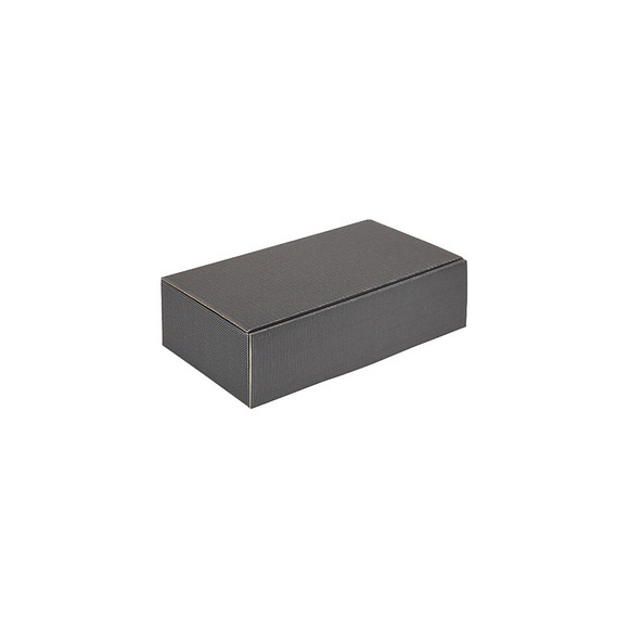 Flaschen-Geschenkkarton, offene Welle, für 2 Flaschen, schwarz, ab 8 Stk