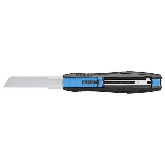 Sicherheits-Cutter mit Wellenschliffklinge, Kunststoff, schwarz