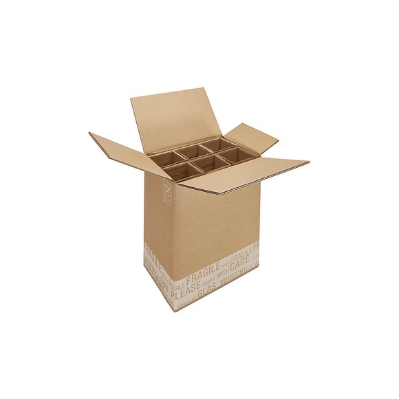 Flaschenkarton Post/DHL, VE 10 Stk, Innenmaße 305 x 210 x 383 mm, für 6 Flaschen