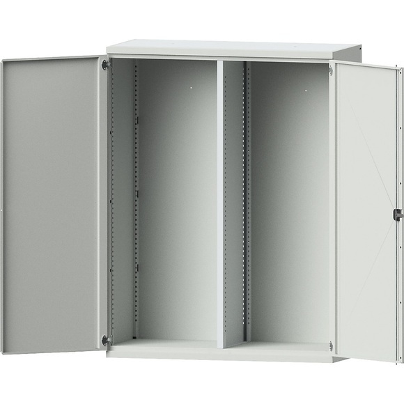 EUROKRAFTpro Schwerlastschrank JUMBO aus Stahlblech, Leerschrank mit Mitteltrennwand, lichtgrau/lichtgrau