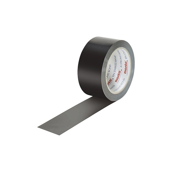 Selbstklebefilm, aus PVC, farbig, VE 6 Rollen, schwarz, Bandbreite 50 mm