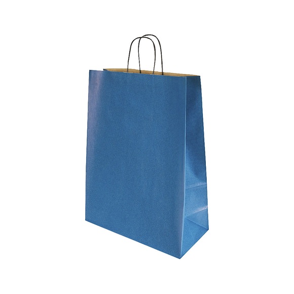 Papiertragetasche, Außen-LxB 420 x 140 mm, VE 150 Stk, blau, 100 g/m²