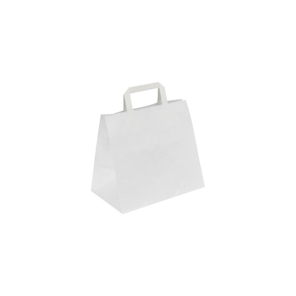 Papiertragetasche, zeitlos, Außen-LxB 245 x 175 mm, VE 250 Stk, weiß, 70 g/m²