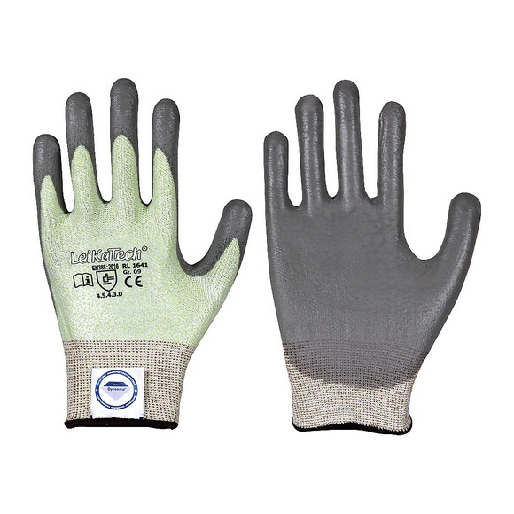 Schnittschutzhandschuhe DYNEEMA® DIAMOND, PU, grün, VE 12 Paar, 10