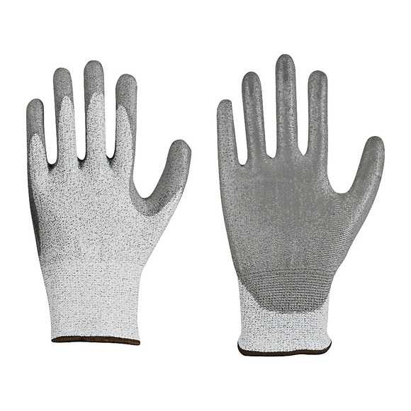 Schnittschutzhandschuhe Spezialfaser, PU, grau, VE 12 Paar, 9