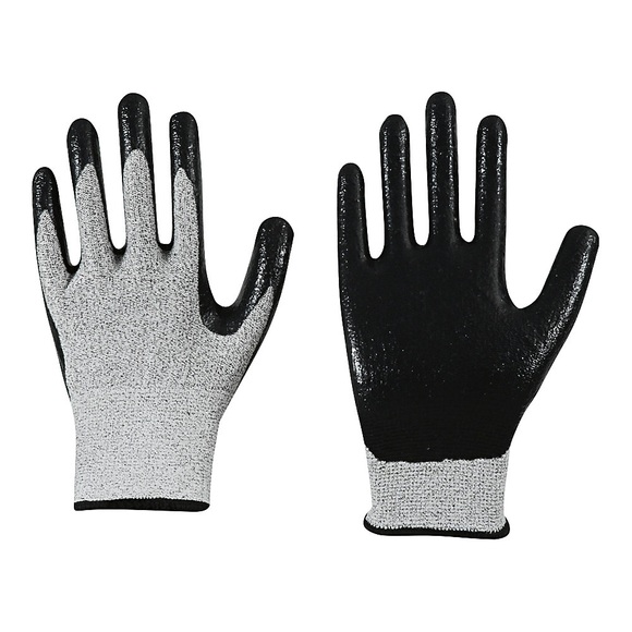 Schnittschutzhandschuhe Spezialfaser, Nitril, grau, VE 12 Paar, 8