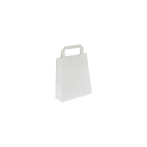 Papiertragetasche, zeitlos, Außen-LxB 220 x 80 mm, VE 500 Stk, weiß, 70 g/m²