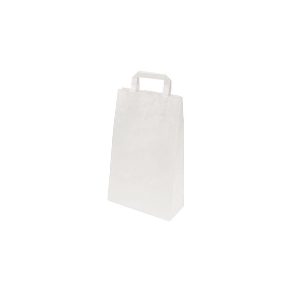 Papiertragetasche, zeitlos, Außen-LxB 360 x 105 mm, VE 250 Stk, weiß, 70 g/m²
