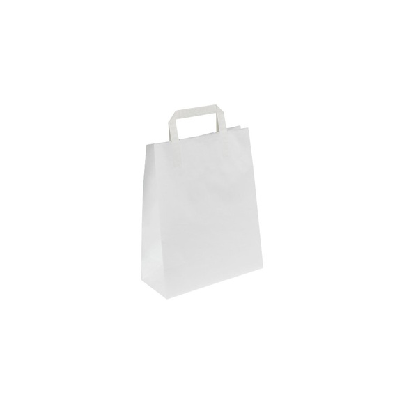 Papiertragetasche, zeitlos, Außen-LxB 320 x 140 mm, VE 250 Stk, weiß, 80 g/m²