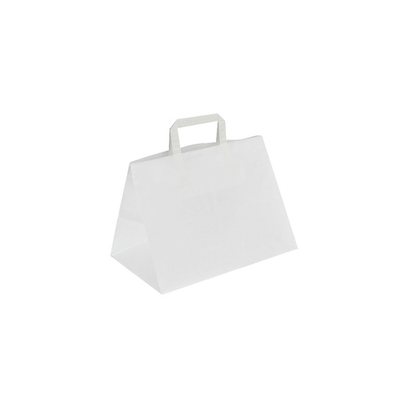 Papiertragetasche, zeitlos, Außen-LxB 245 x 218 mm, VE 250 Stk, weiß, 70 g/m²