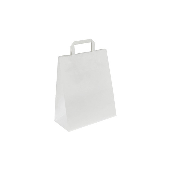 Papiertragetasche, zeitlos, Außen-LxB 450 x 160 mm, VE 200 Stk, weiß, 100 g/m²