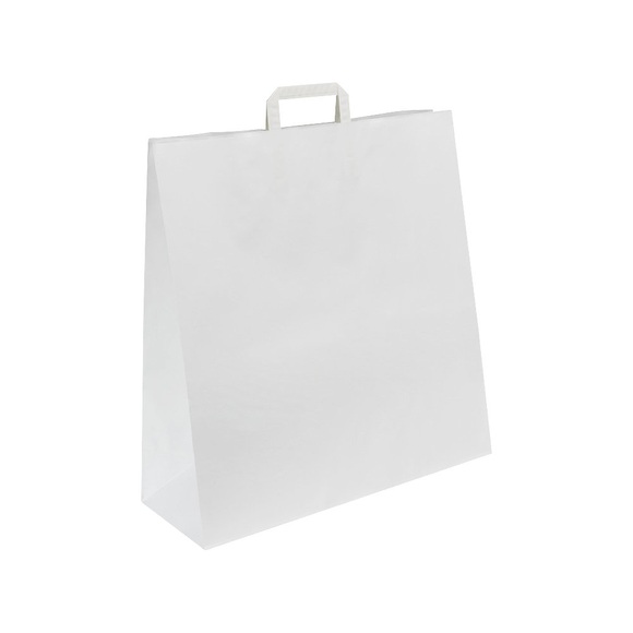 Papiertragetasche, zeitlos, Außen-LxB 480 x 170 mm, VE 200 Stk, weiß, 100 g/m²