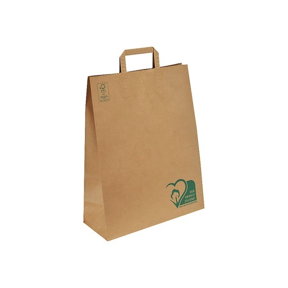 Papiertragetasche TERRA, Außen-LxB 420 x 140 mm, VE 250 Stk, braun, 80 g/m²