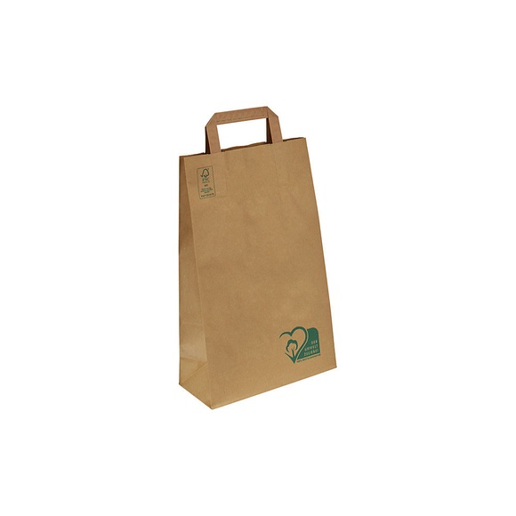 Papiertragetasche TERRA, Außen-LxB 360 x 105 mm, VE 250 Stk, braun, 70 g/m²
