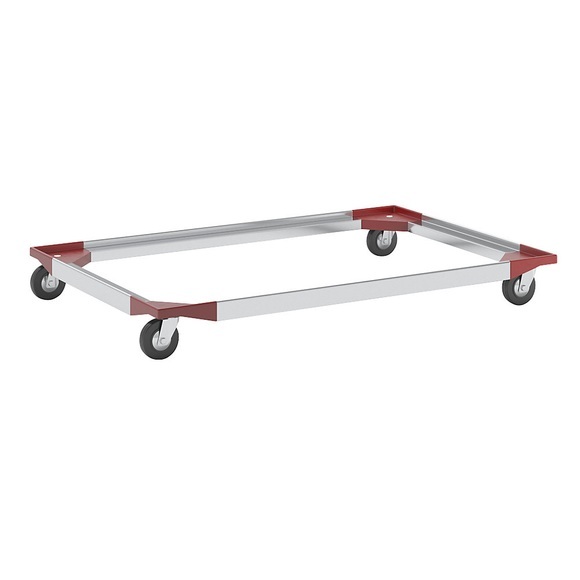 Fahrgestell, Kunststoffecken mit steckbaren Aluprofilen 1210 x 810 mm Vollgummiräder, ab 5 Stk
