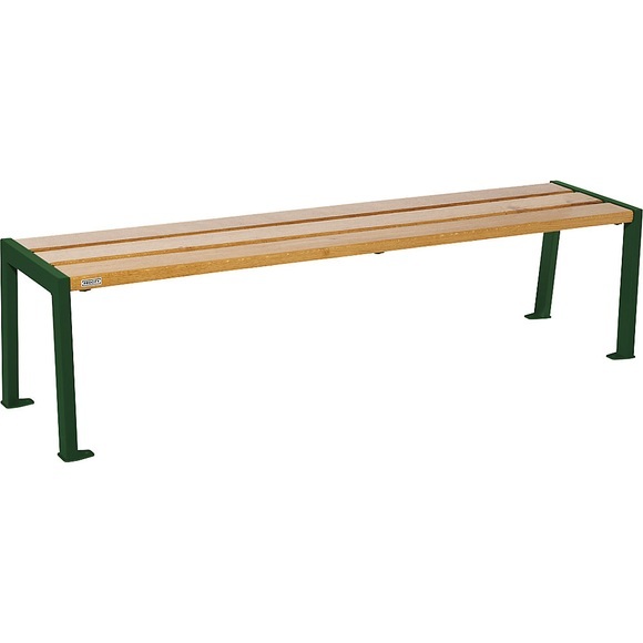 PROCITY Holzsitzbank SILAOS® ohne Rückenlehne, Höhe 437 mm, Länge 1800 mm, moosgrün, Eiche-Dekor hell