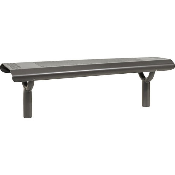 PROCITY Sitzbank OSLO aus Stahl, Sitzhöhe 450 mm, anthrazitgrau
