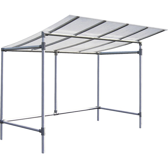 PROCITY Fahrradüberdachung ECO, Grundmodell ohne Verkleidung, Breite 2453 mm, silber
